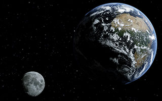 opção foto da terra e da lua